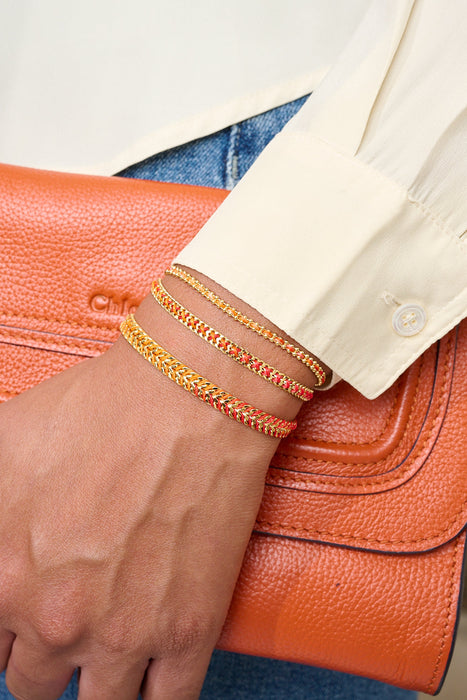 Iztac Gold Sunset Braided Friendship Bracelet