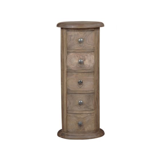 Acre & Artisan Jali Natural 5 Drawer Slim Drum