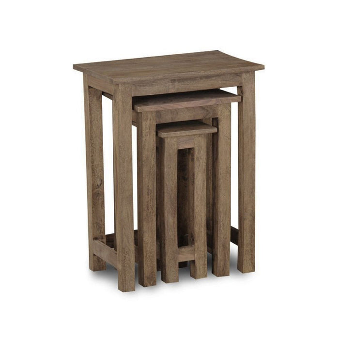 Ex Display Jali Mango Natural Tall Nest of Tables - One Set Available