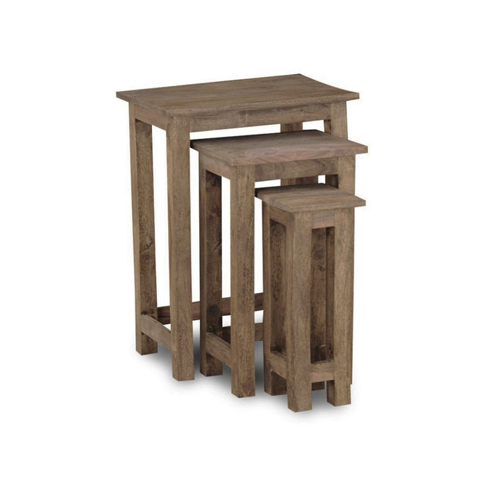 Ex Display Jali Mango Natural Tall Nest of Tables - One Set Available