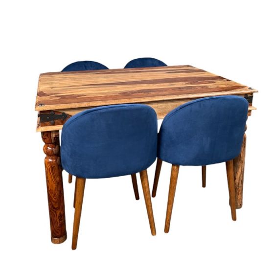 Acre & Artisan Jali Light 120Cm Dining Table 4 Zena Dining Chairs
