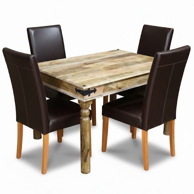 Jali Mango - Light 120cm Dining Table & 4 Barcelona Chairs - In Stock