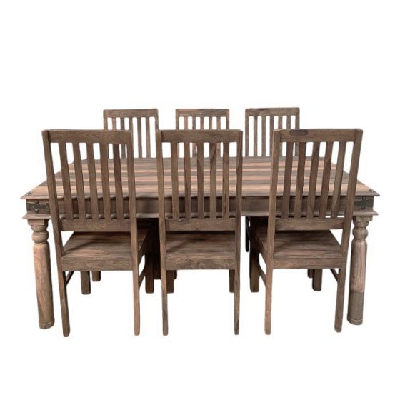 Acre & Artisan Jali Natural 180Cm Dining Table 6 Jali Natural Dining Chairs