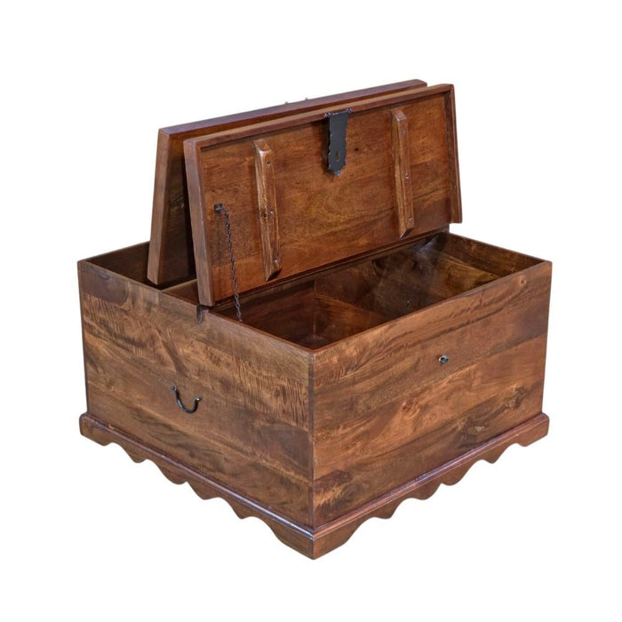 Jali Mango - Honey - Square Trunk Coffee Table - In Stock