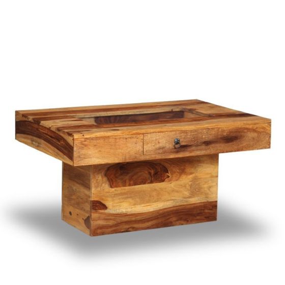 Acre & Artisan Jali Sheesham 90Cm Pebble Coffee Table In Stock Light