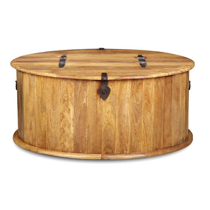 Jali Mango - Light Round Trunk Coffee Table - In Stock