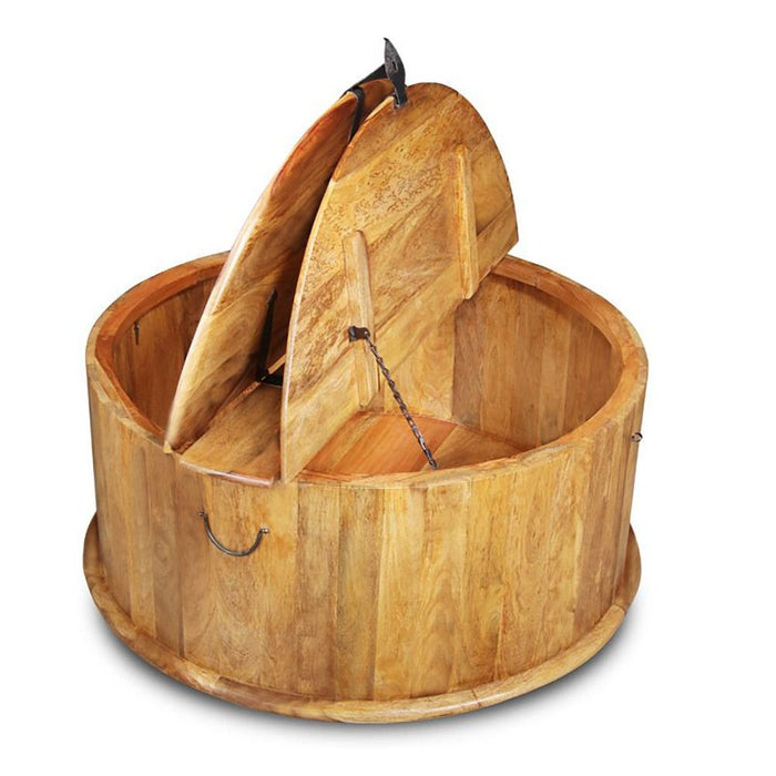 Jali Mango - Light Round Trunk Coffee Table - In Stock