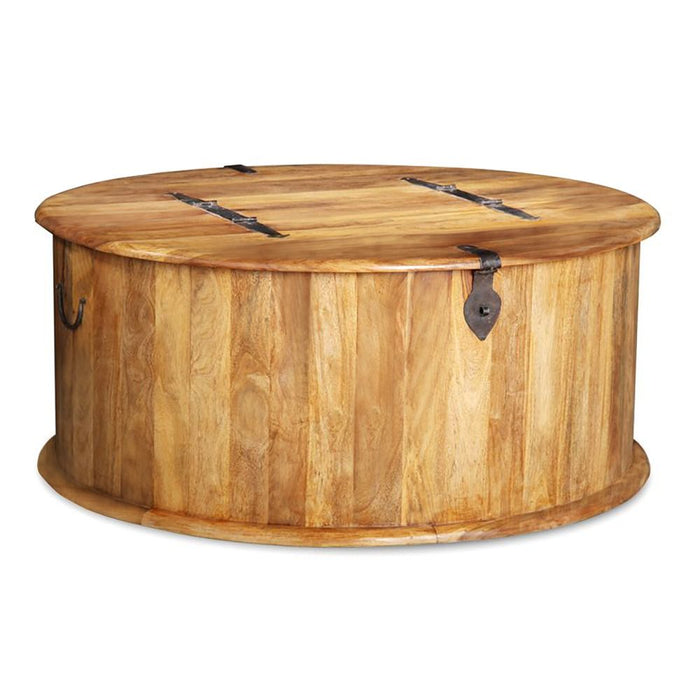 Jali Mango - Light Round Trunk Coffee Table - In Stock