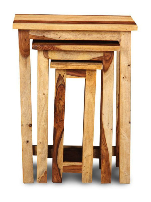 Jali Sheesham Tall Nest of Tables - Light