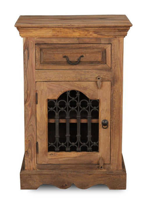 Jali Sheesham - Cabinet with Drawer - Natural