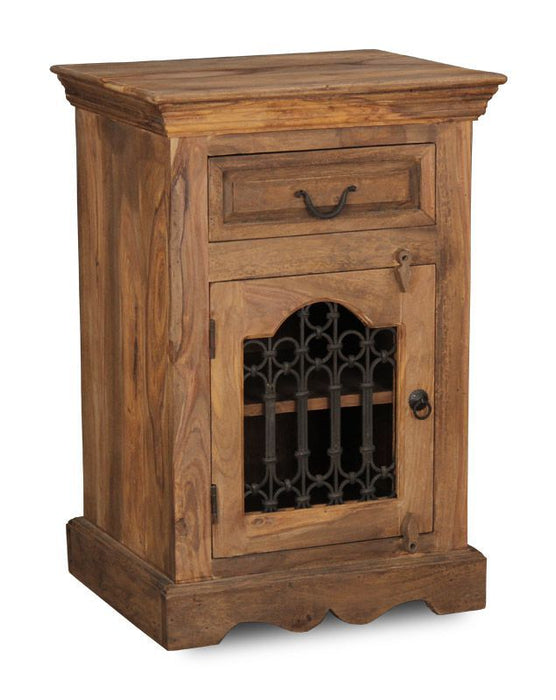 Jali Sheesham - Cabinet with Drawer - Natural