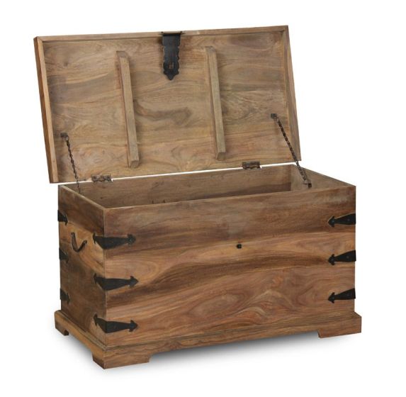 Acre & Artisan Jali Sheesjam 90Cm Storage Chest Natural