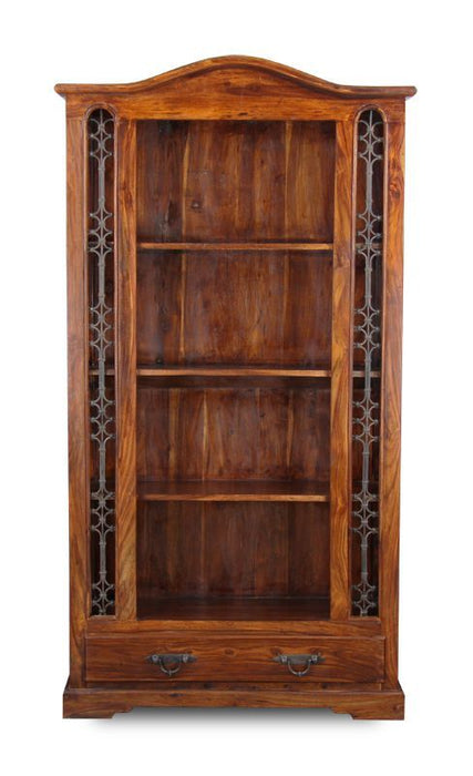 Jali Sheesham - Side 1 Drawer 90cm Bookcase - Honey