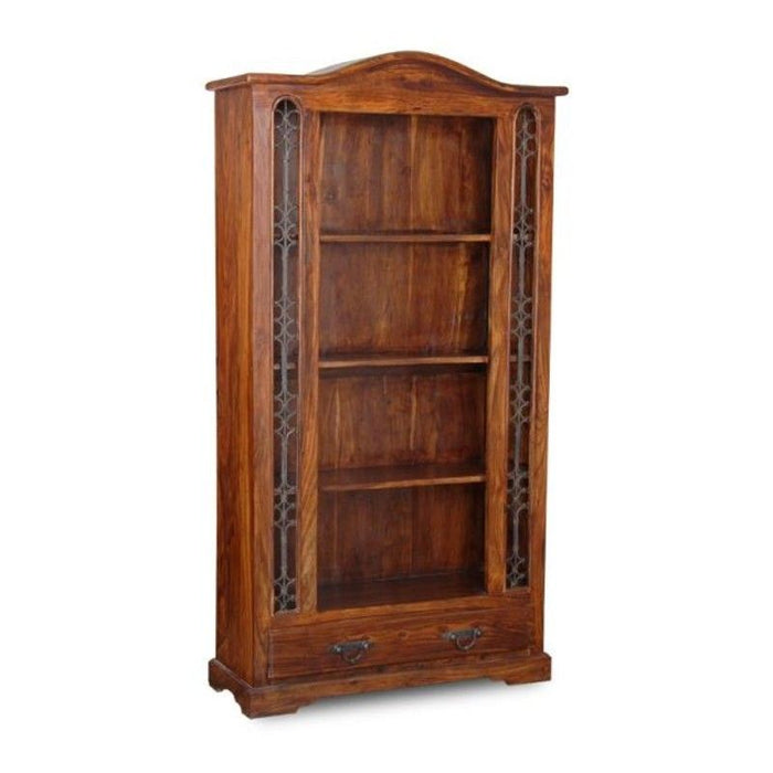 Jali Sheesham - Side 1 Drawer 90cm Bookcase - Honey