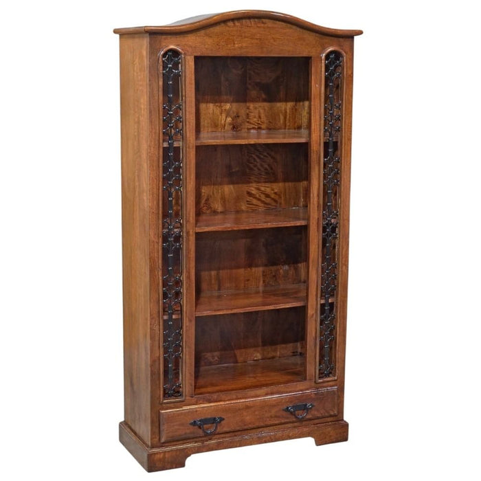 Jali Mango - Honey 1 Drawer 90cm Bookcase - In Stock