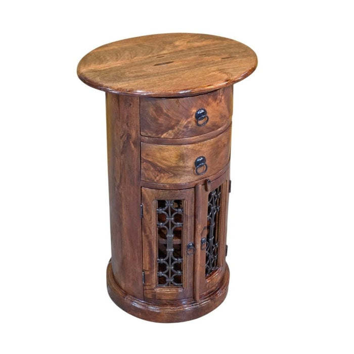 Jali Mango - Honey Drum Cabinet - In Stock