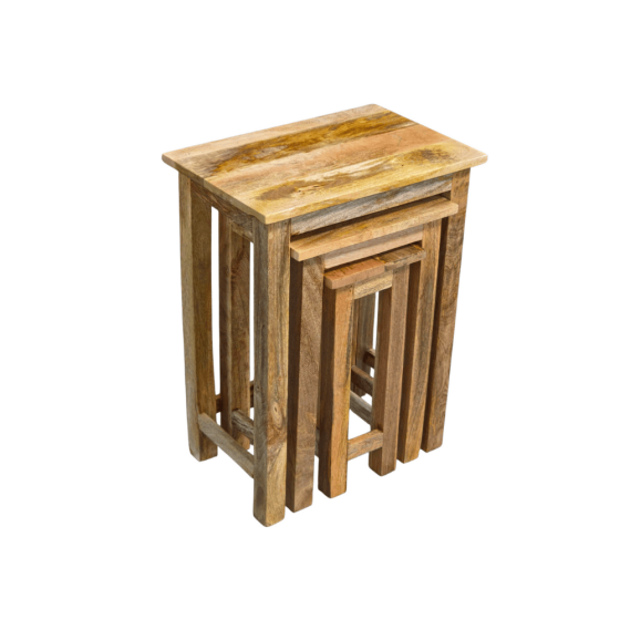 Acre & Artisan Jali Light Tall Nest Of Tables