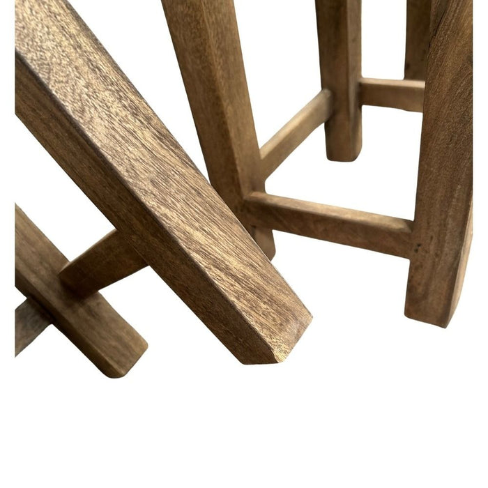 Ex Display Jali Mango Natural Tall Nest of Tables - One Set Available