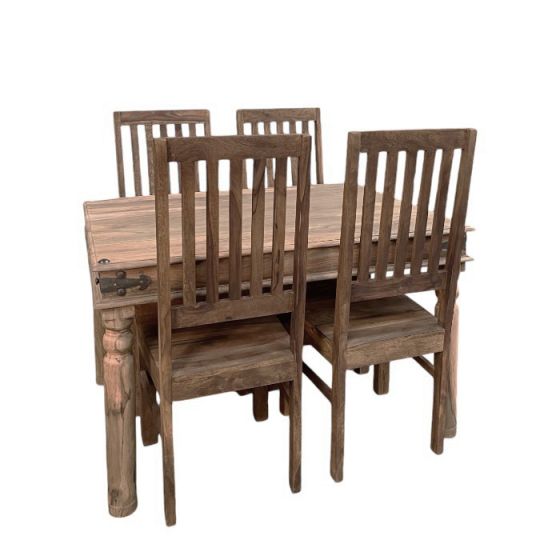 Acre & Artisan Jali Natural 120Cm Dining Table 4 Jali Natural Dining Chairs