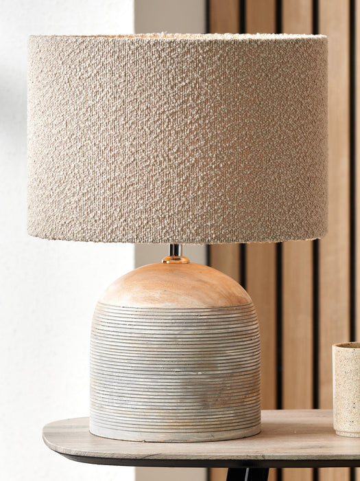 Jannu Wooden Grooved Table Lamp