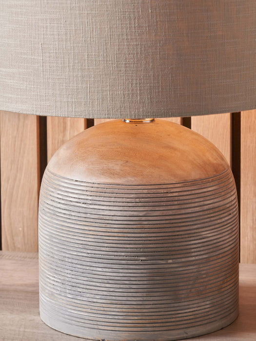 Jannu Wooden Grooved Table Lamp