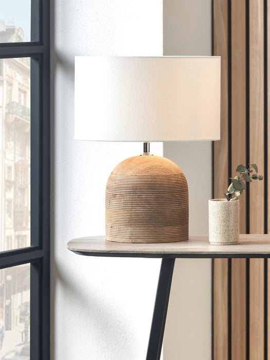 Jannu Wooden Grooved Table Lamp