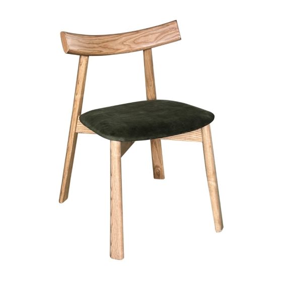 Acre & Artisan Japandi Green Velvet Dining Chair