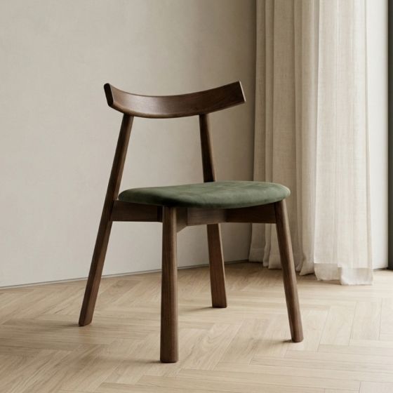 Acre & Artisan Japandi Green Dark Leg Dining Chair