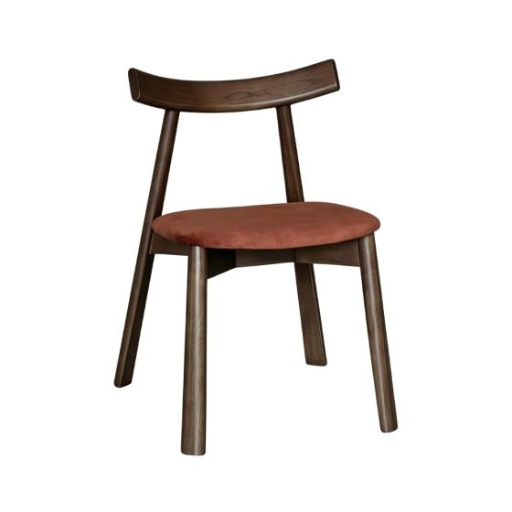 Acre & Artisan Japandi Rust Orange Dark Leg Dining Chair