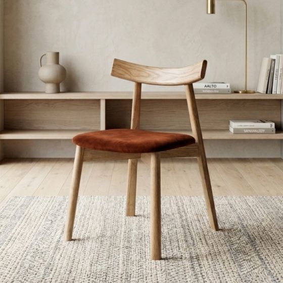 Acre & Artisan Japandi Rust Orange Dining Chair