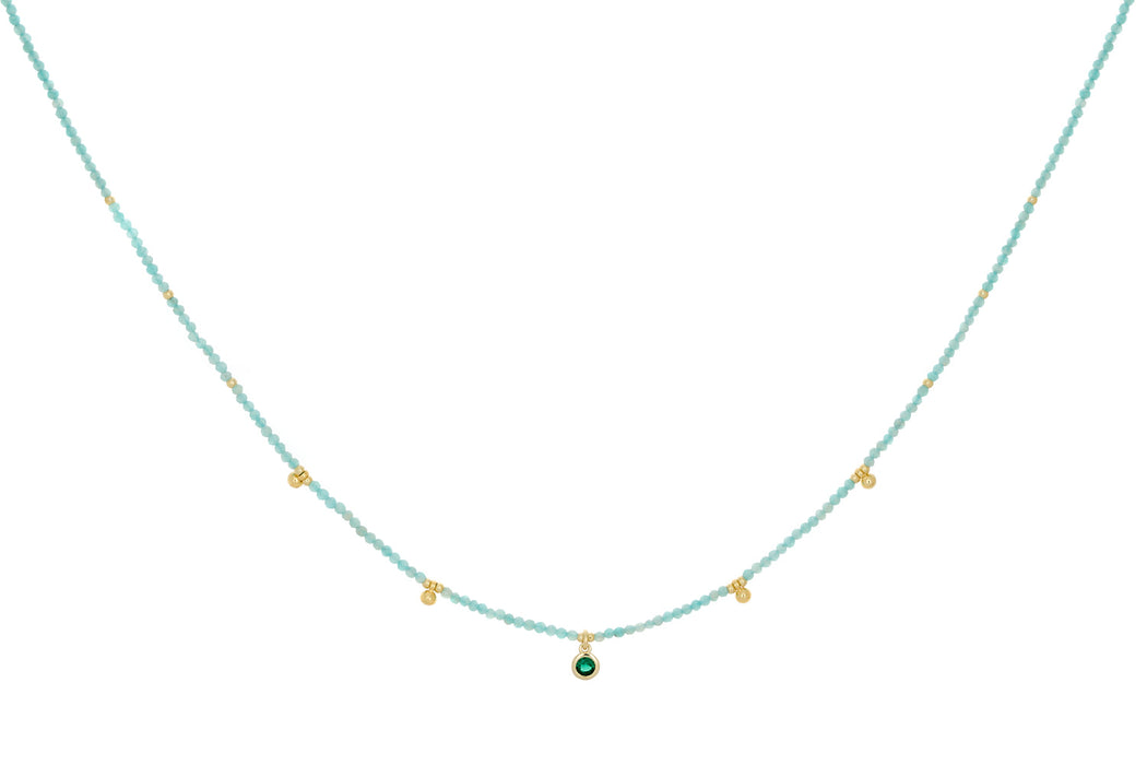 Jasmine Amazonite & Green Crystal Necklace