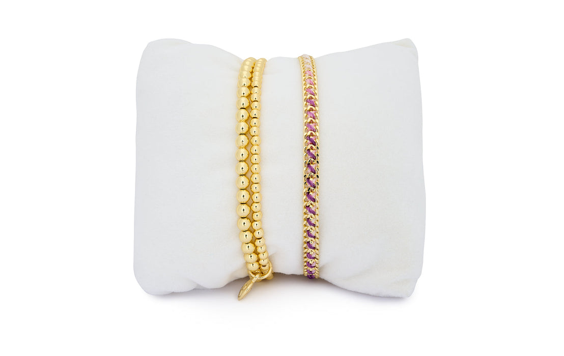 Jeju Purple & Gold Bracelet Stack