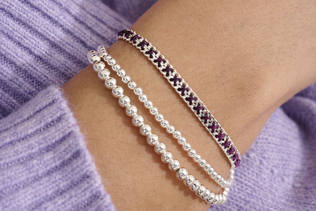 Jeju Purple & Silver Bracelet Stack | Ombre & Silver Beaded Bracelets