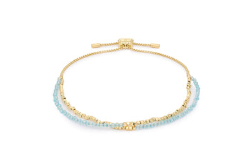 Juniper Gold & Blue Topaz Double Strand Bracelet