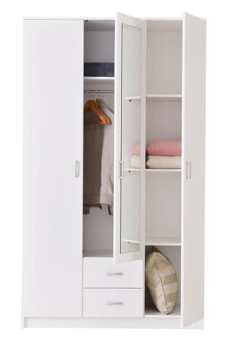 White 3-Door Wardrobe