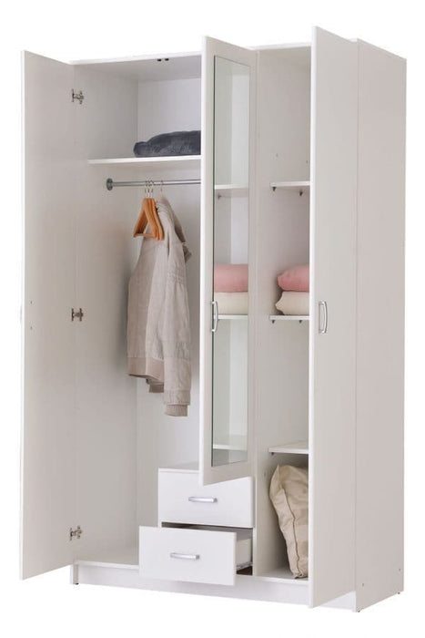 White 3-Door Wardrobe