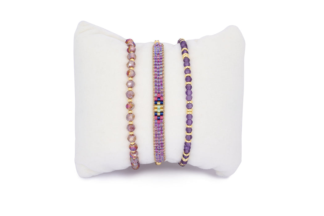 Komodo Amethyst & Gold Stacking Bracelet