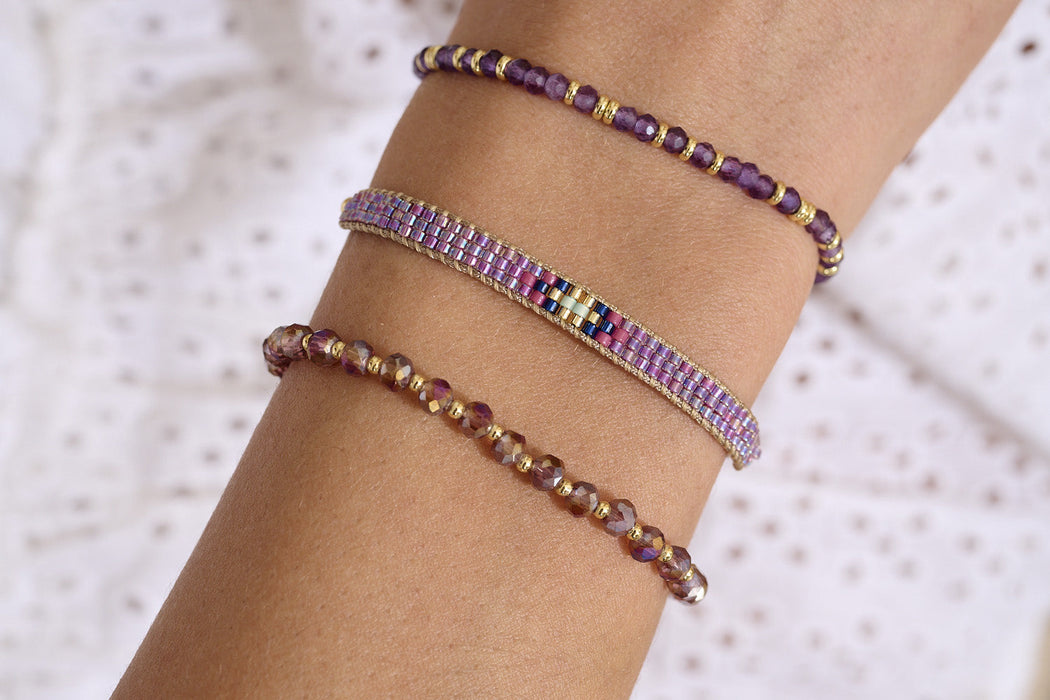 Komodo Amethyst & Gold Stacking Bracelet