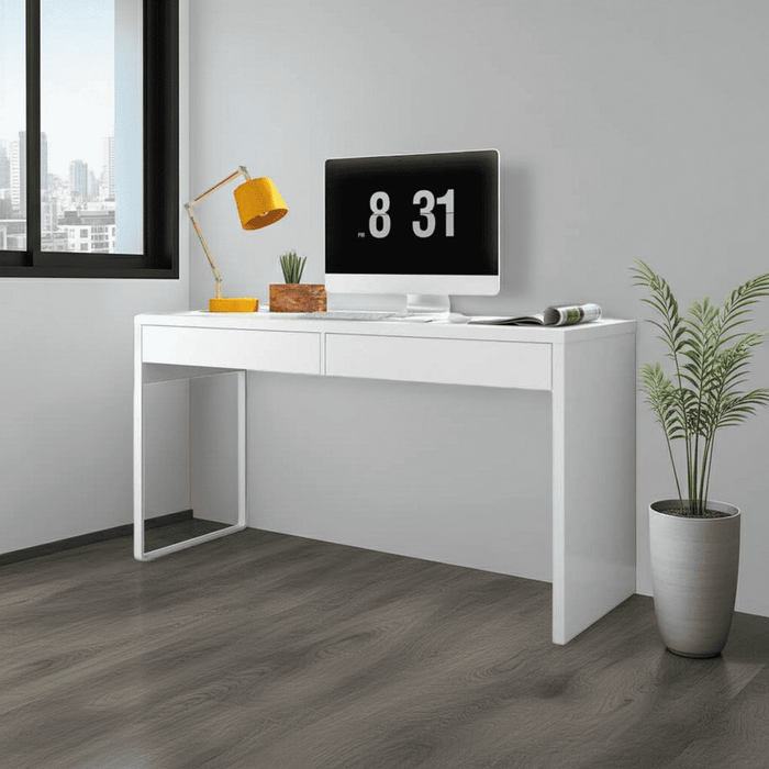 Kuba Artic White Desk With Drawers - 2489