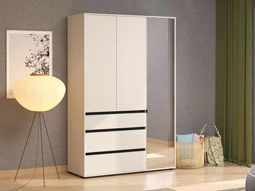 Amos Mann Cashmere 3 Door 3 Drawer Mirrored Wardrobe