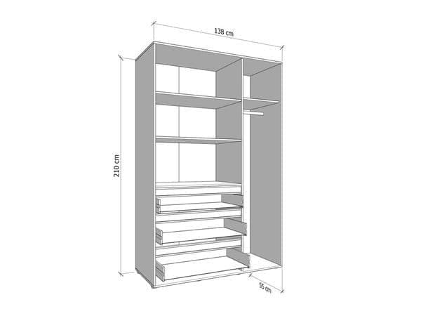Kyoto Cashmere 3 Door 3 Drawer Mirrored Wardrobe