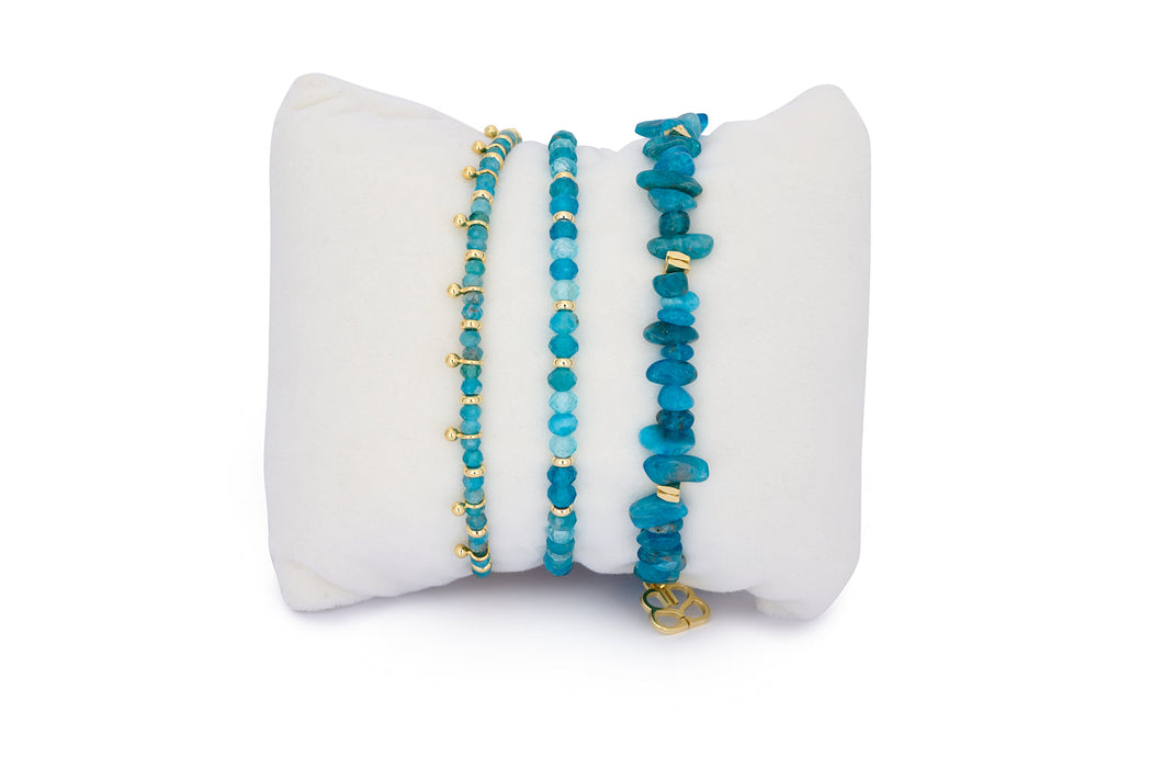 Laguna Apatite & Gold Bracelet Stack