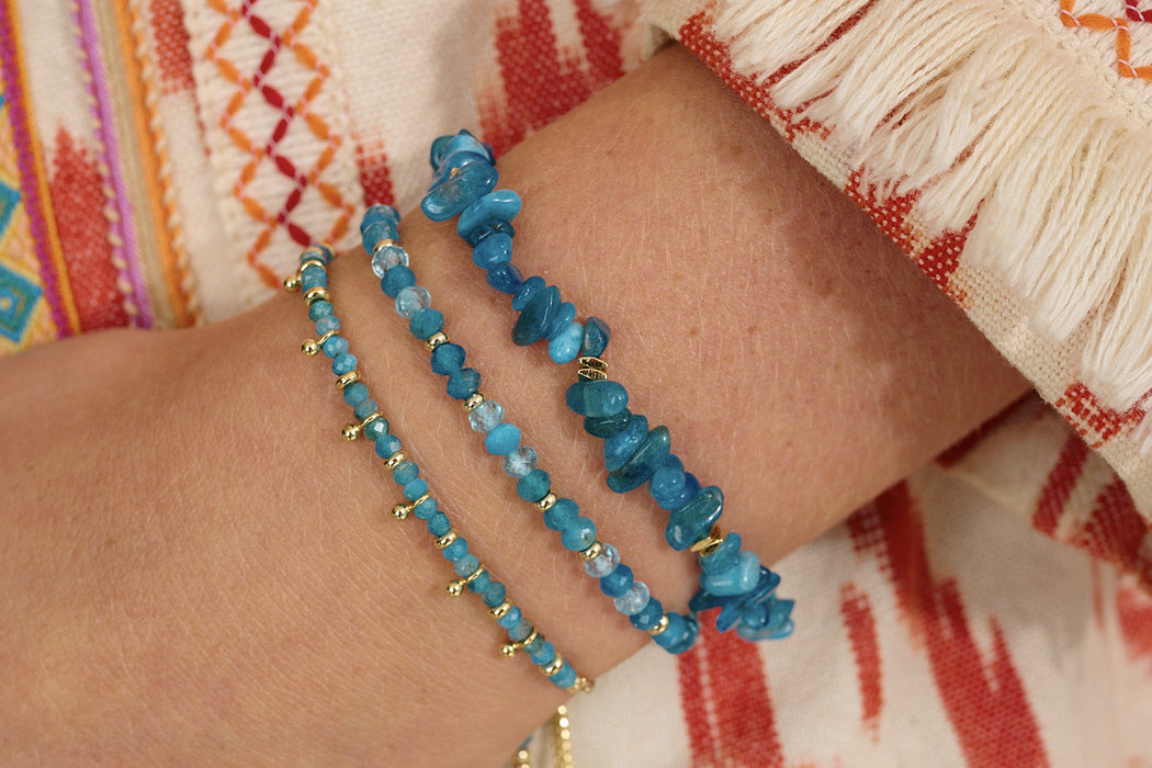 Laguna Apatite & Gold Bracelet Stack