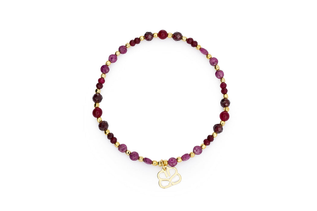 Laria Gold & Garnet Gemstone Bead Bracelet