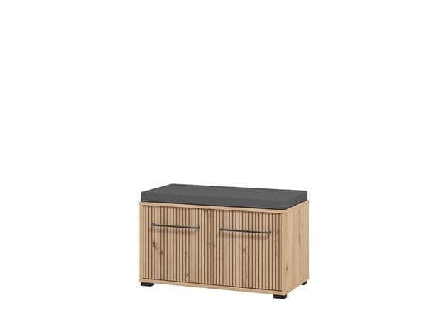 Slatted Artisan Oak Effect Hallway Storage Bench