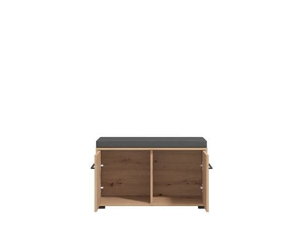 Slatted Artisan Oak Effect Hallway Storage Bench