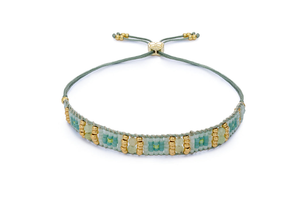 Leilie Green Aventurine & Gold Beaded Friendship Bracelet