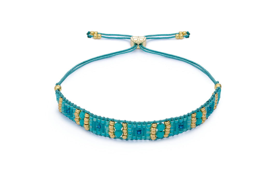 Leilie Turquoise Howlite & Gold Beaded Friendship Bracelet