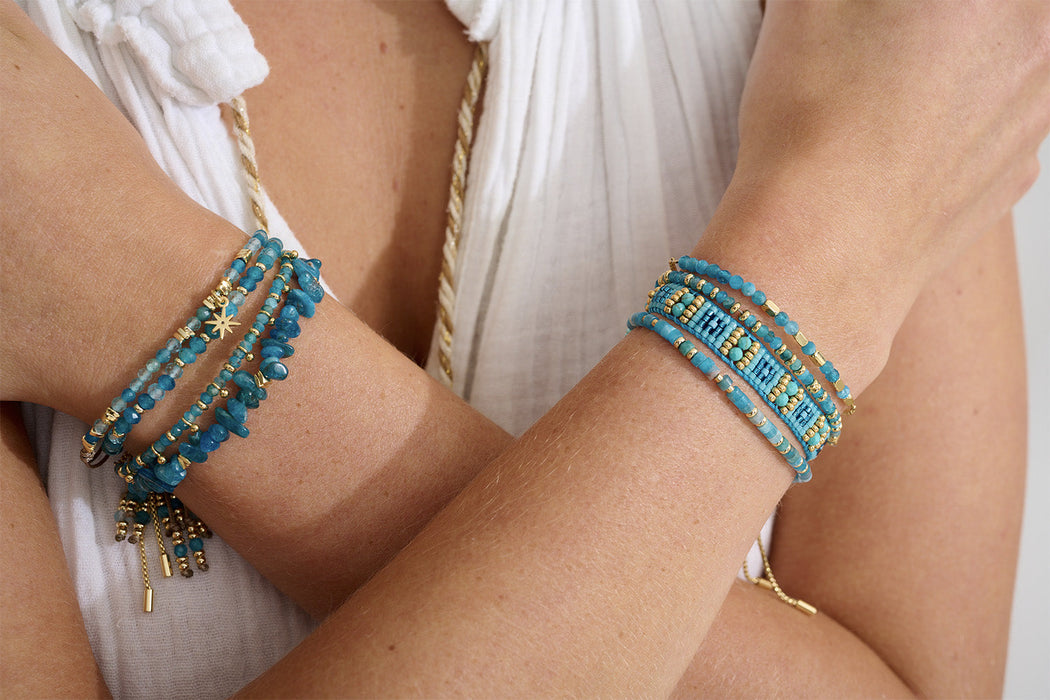 Leilie Turquoise Howlite & Gold Beaded Friendship Bracelet