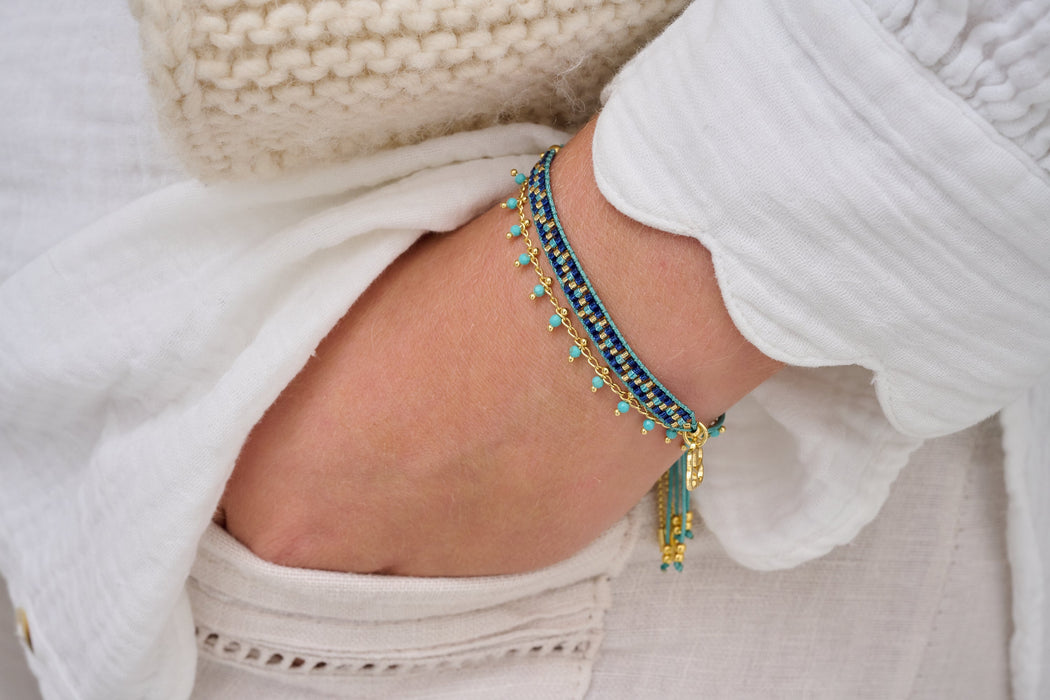 Crus Blue Beaded Friendship Bracelet